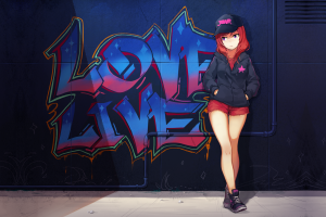 Anime Girls, Anime, Love Live!, Graffiti, Nishikino Maki