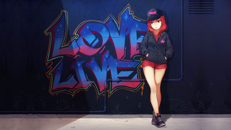 Anime Girls, Anime, Love Live!, Graffiti, Nishikino Maki HD Wallpaper Desktop Background