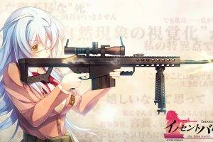 Gun, Women, Anime, Anime Girls, Eyepatches, Innocent Bullet  the False World , Sniper Rifle, Barrett .50 Cal