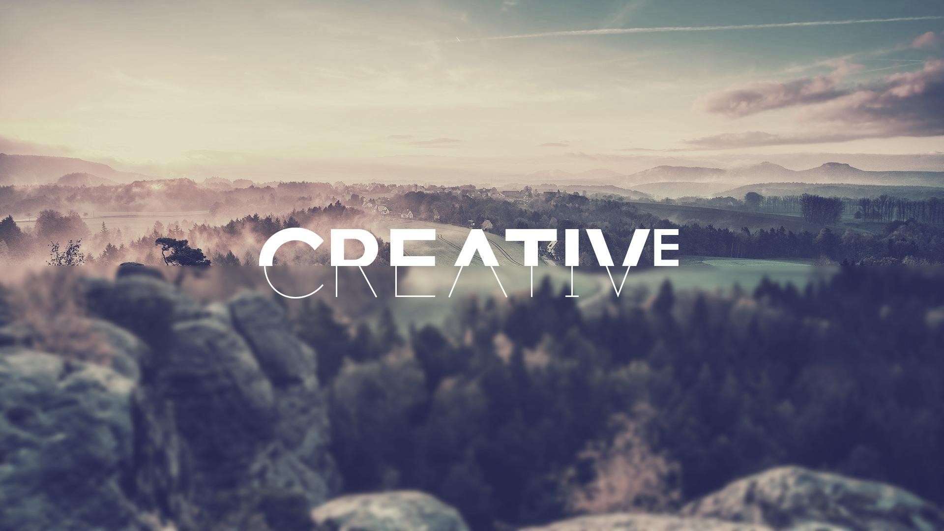 Landscape, Typography, Blurred, Filter, Creativity Wallpaper