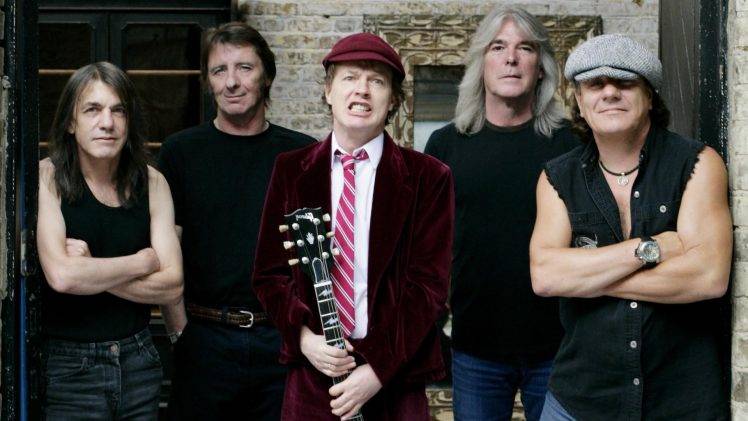 AC DC, Angus Young, Brian Johnson, Malcolm Young, Cliff Williams, Phil Rudd HD Wallpaper Desktop Background