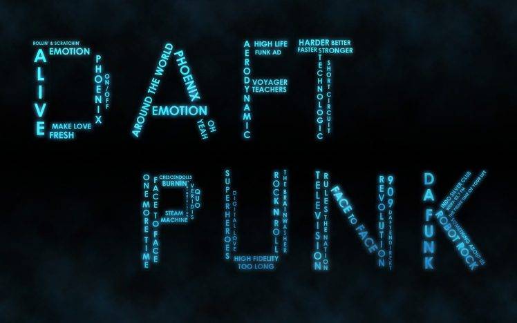 Daft Punk, Typography HD Wallpaper Desktop Background