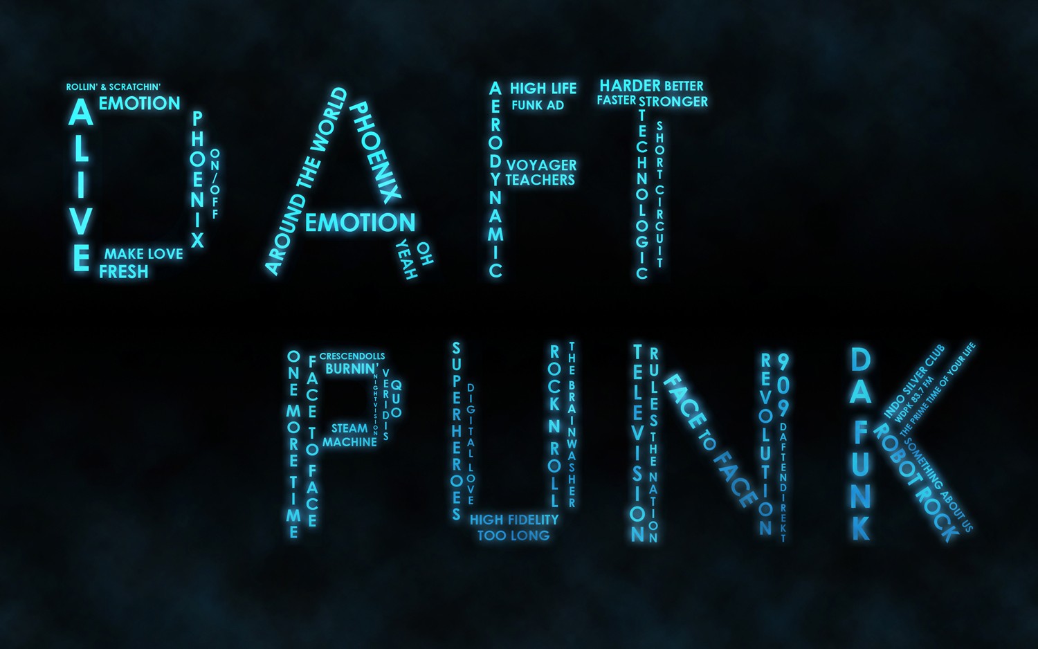 Daft Punk, Typography Wallpaper