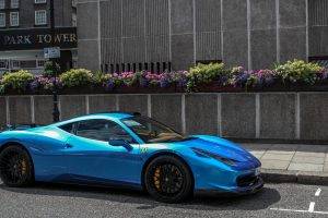 Ferrari 458, Car, Blue Cars