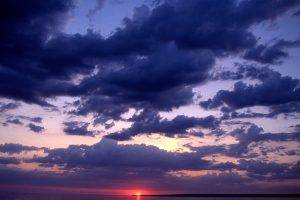 nature, Landscape, Sky, Clouds, Sunset, Sea