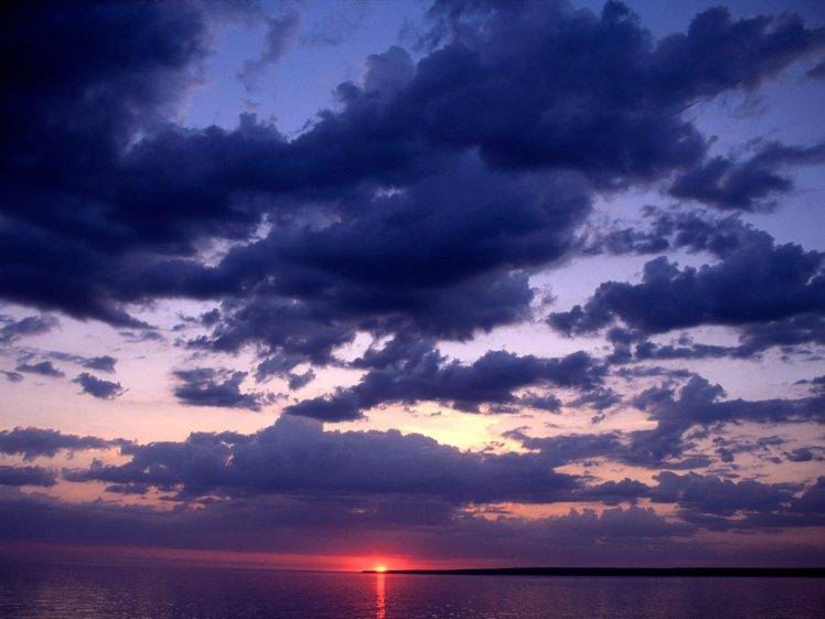 nature, Landscape, Sky, Clouds, Sunset, Sea HD Wallpaper Desktop Background