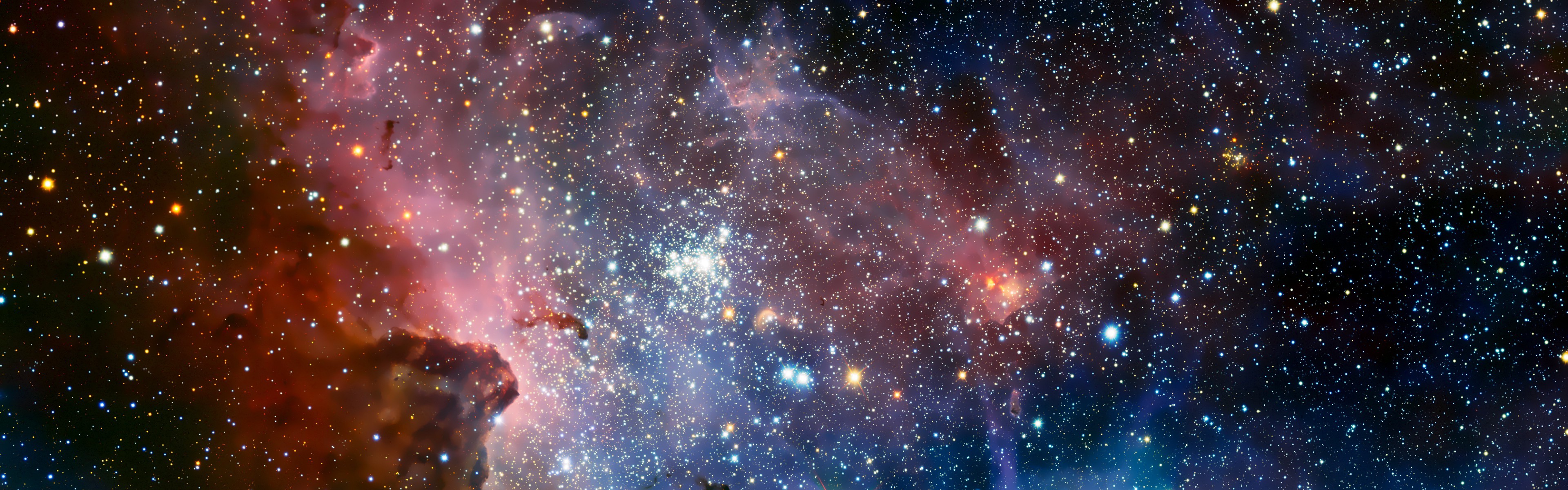 space, Multiple Display, Nebula Wallpaper