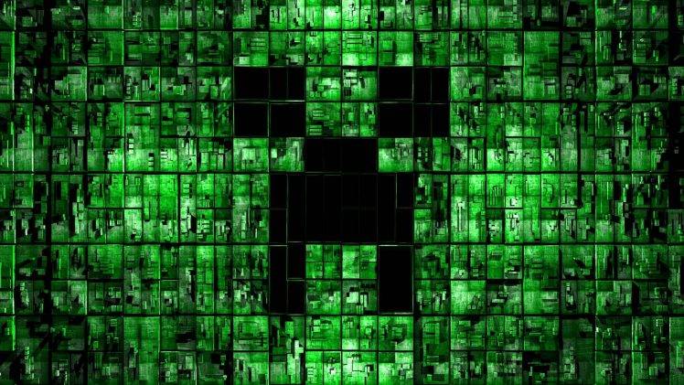 digital Art, Green, Geometry, 3D, Minecraft HD Wallpaper Desktop Background