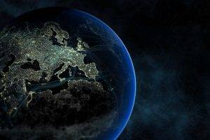 Earth, Planet, Space, Lights, Europe