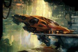artwork, Digital Art, Spaceship, Futuristic, Dock, Science Fiction