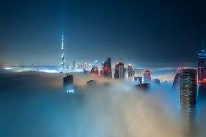 digital Art, Building, Dubai, Burj Khalifa, Skyscraper, Cityscape, Mist