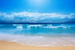 beach, Sky, Nature, Sea, Waves