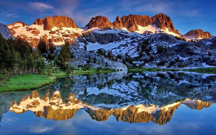 nature, Reflection, Mountain, Snow HD Wallpaper Desktop Background
