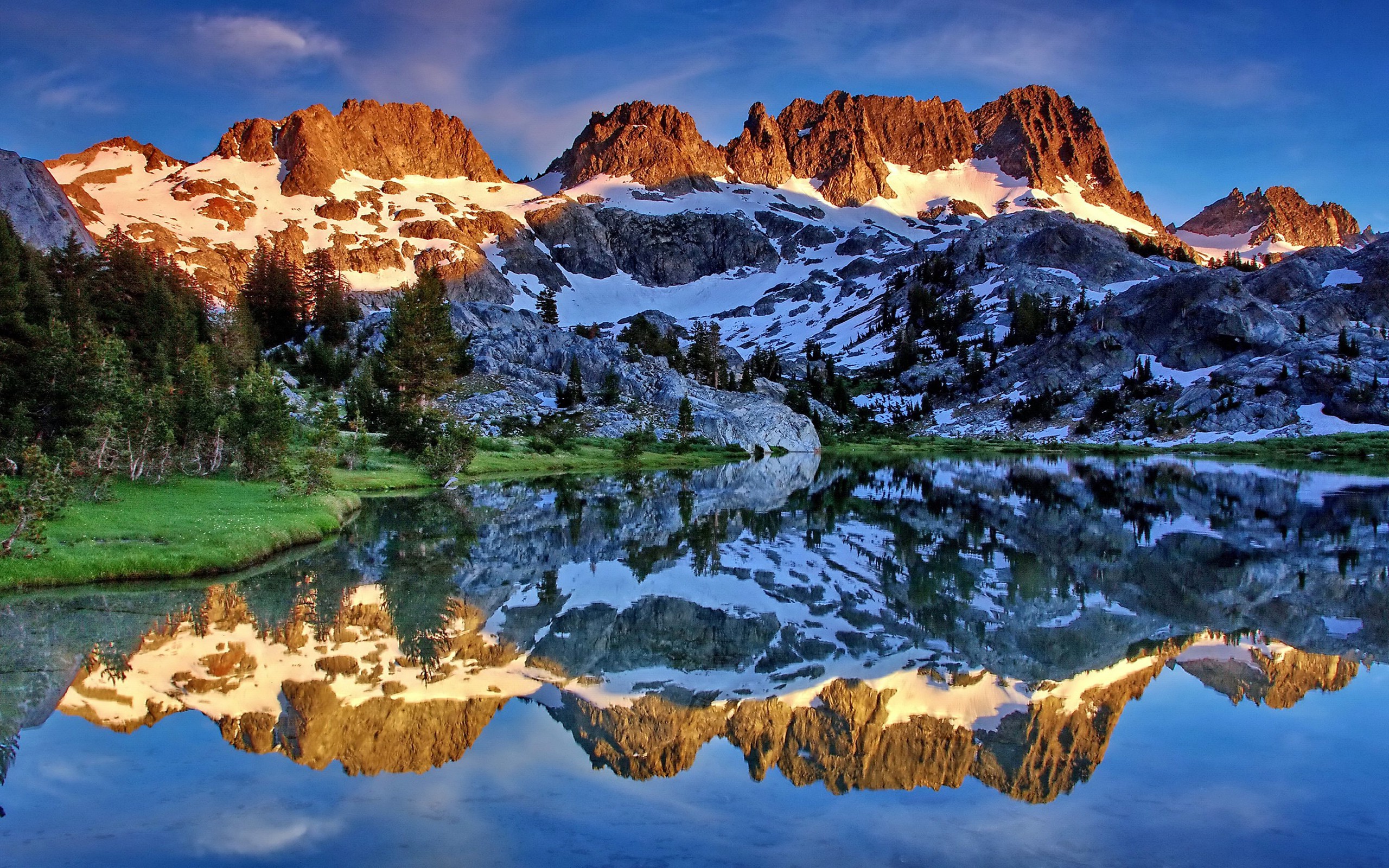 nature, Reflection, Mountain, Snow Wallpaper