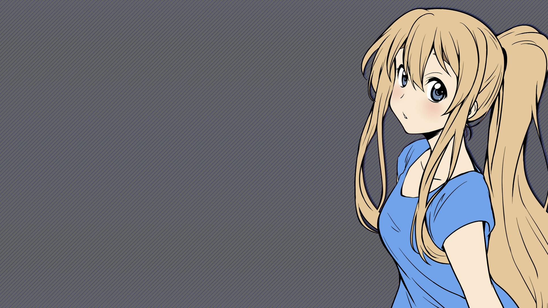 Blonde Gray Kotobuki Tsumugi K On Anime Girls Ponytail