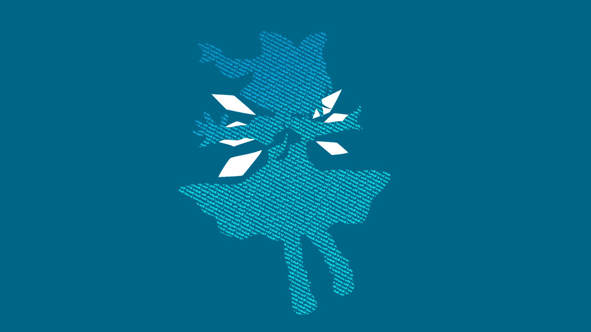 blue, Typography, Simple, Touhou, Cirno Wallpaper