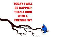 quote, White, Minimalism, Birds, French Fries