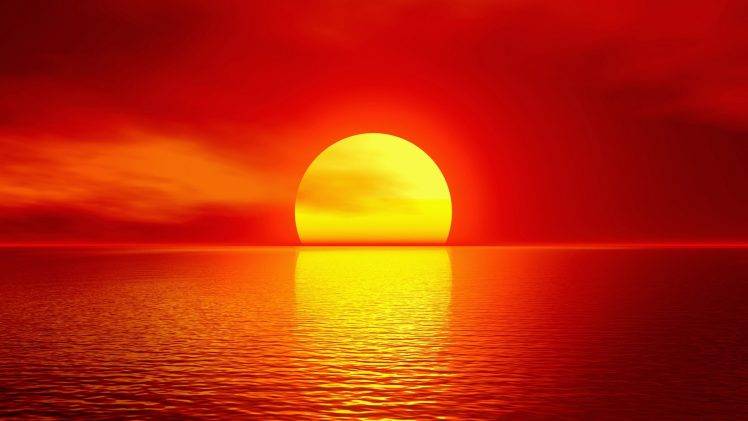 nature, Sun, Sunset, Sea HD Wallpaper Desktop Background