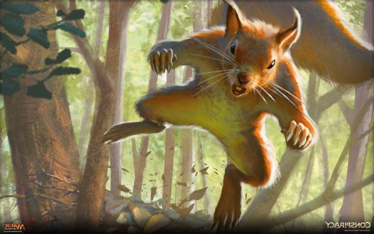 Magic: The Gathering, Magic, Animals, Squirrel, Daniel Ljunggren, Magic 2014: Duels Of The Planeswalkers HD Wallpaper Desktop Background