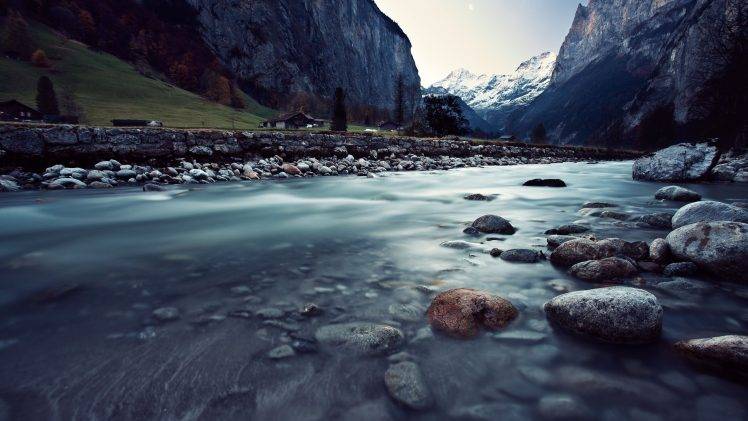 nature, River, Rock, Mountain HD Wallpaper Desktop Background