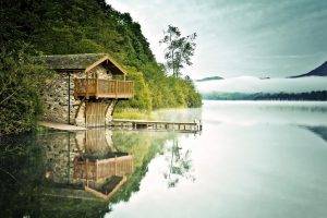 nature, Reflection, Lake