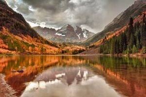 nature, Mountain, Reflection, Trees, Canada