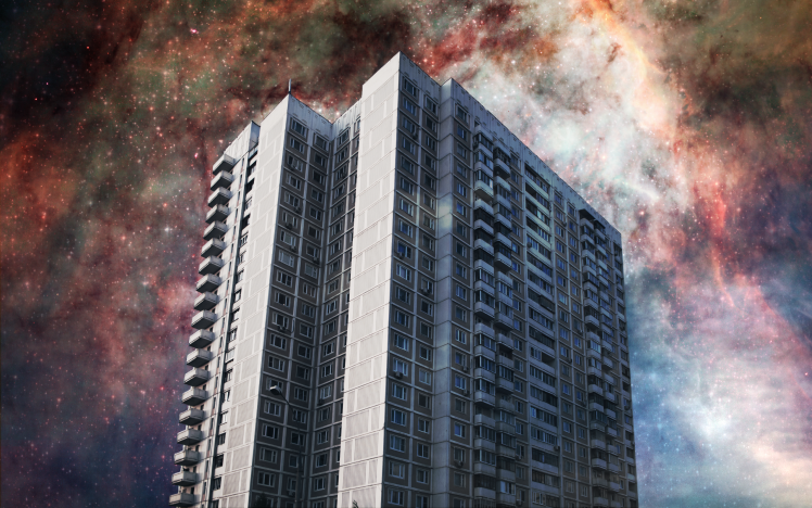 building, Space, Cityscape, Nebula, Sky HD Wallpaper Desktop Background