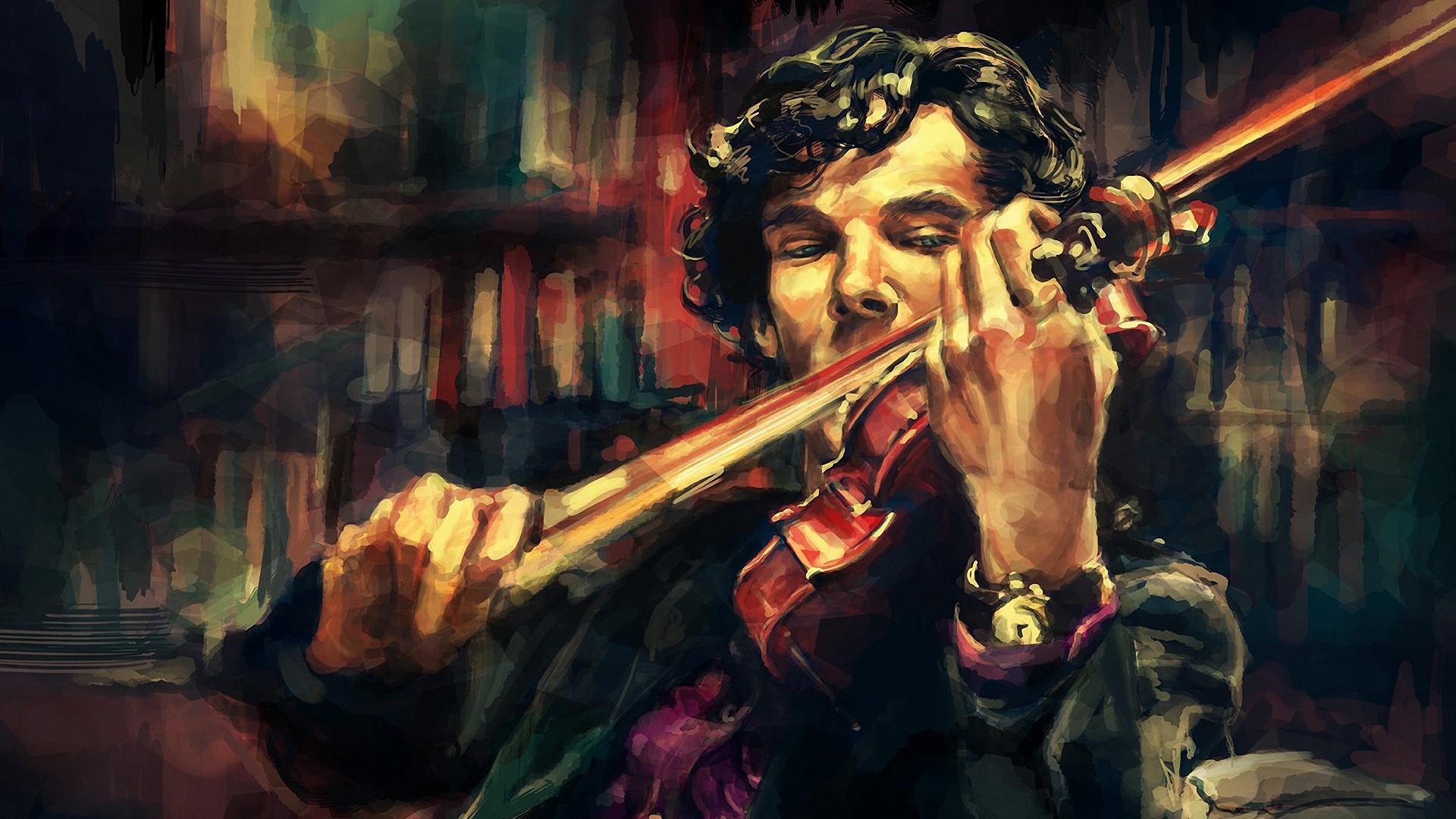 Sherlock Holmes, Digital Art, Benedict Cumberbatch Wallpaper