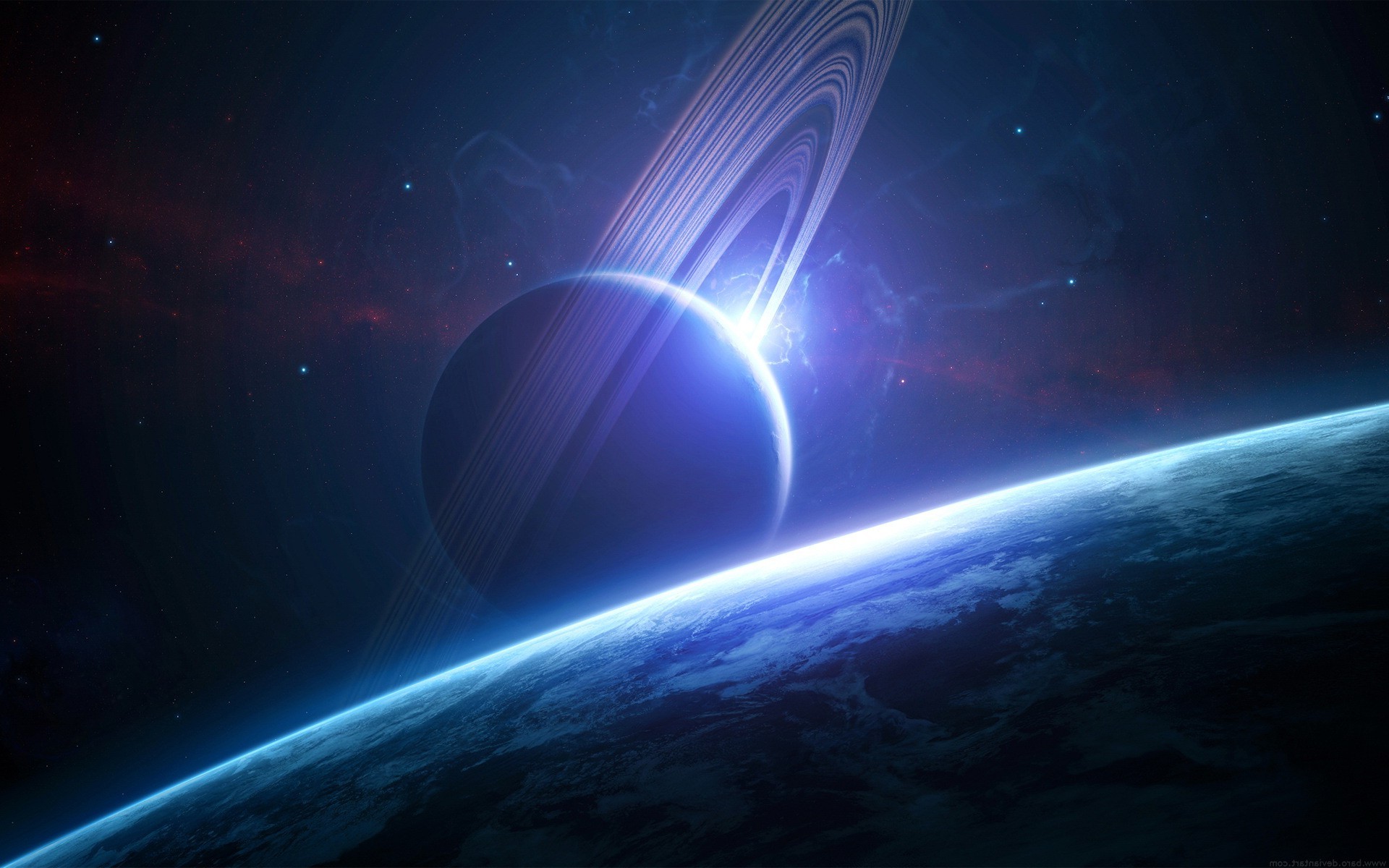 space, Space Art, Planet, Planetary Rings Wallpaper