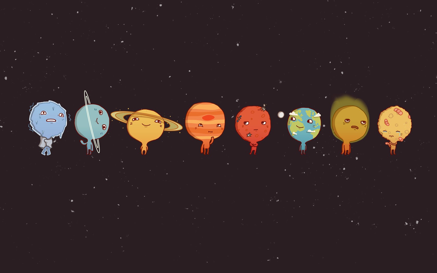 minimalism, Planet, Solar System, Humor Wallpaper