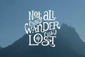 simple, Simple Background, Blue, Mountain, Quote, J. R. R. Tolkien, Typography