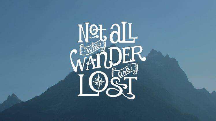 simple, Simple Background, Blue, Mountain, Quote, J. R. R. Tolkien, Typography HD Wallpaper Desktop Background