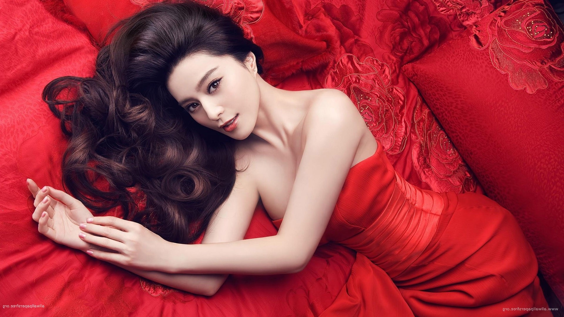 women, Asian, Red Dress, Fan Bingbing Wallpaper