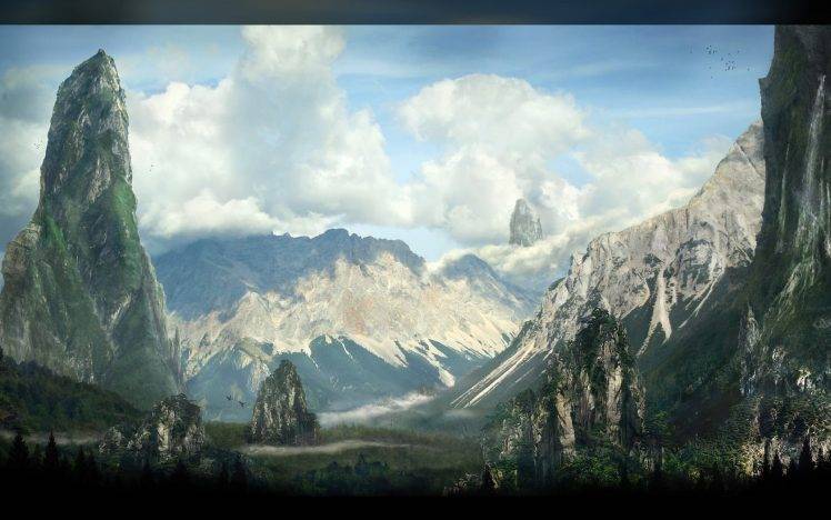 nature, Clouds, Mountain, Forest HD Wallpaper Desktop Background
