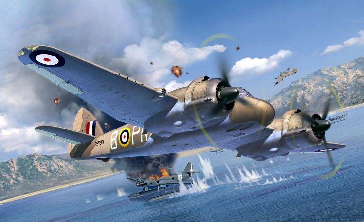 Bristol Beaufighter, Airplane, Military Aircraft, Aircraft, Military, World War II HD Wallpaper Desktop Background