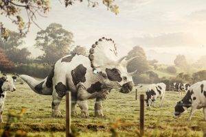 Abduzeedo, Cows, Dinosaurs, Triceratops, Digital Art, Bull, Farm