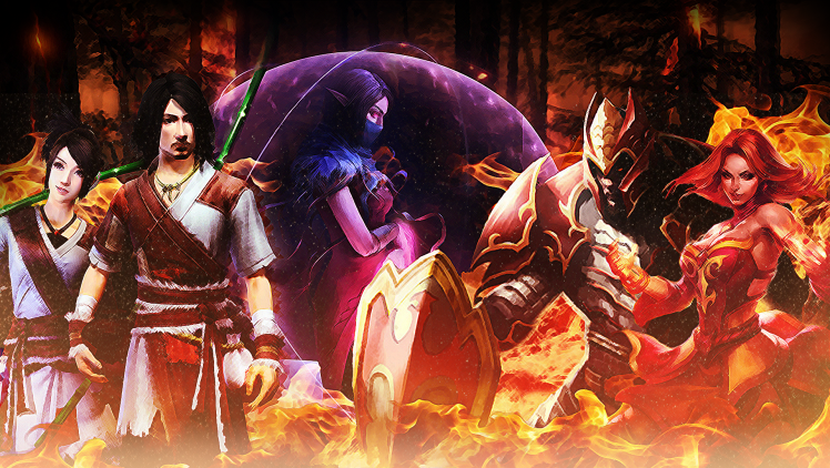 Dota 2, Age Of Wulin, Video Game Characters, Phantom Assassin, Warrior, Dragon Knight, Lina HD Wallpaper Desktop Background