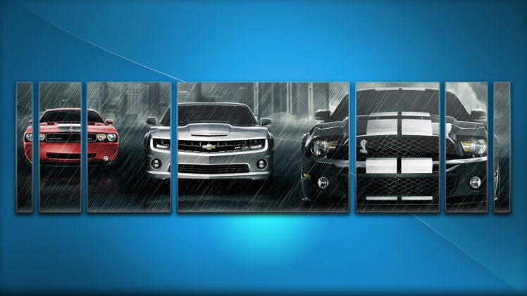 blue, Car, Dodge, Chevrolet, Ford Mustang HD Wallpaper Desktop Background