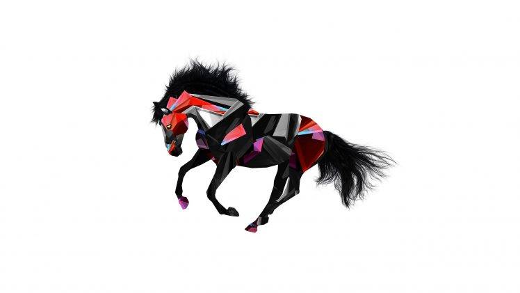 animals, Facets, Horse, Digital Art, Justin Maller HD Wallpaper Desktop Background