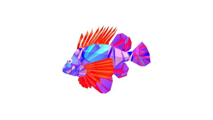 animals, Facets, Fish, Digital Art, Justin Maller HD Wallpaper Desktop Background
