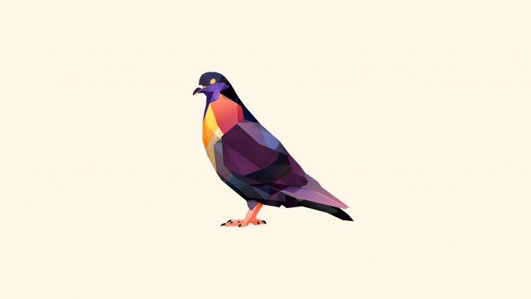 animals, Facets, Pigeons, Digital Art, Justin Maller, Birds HD Wallpaper Desktop Background