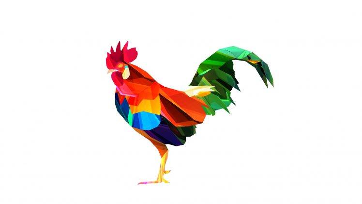 animals, Facets, Digital Art, Chickens, Roosters HD Wallpaper Desktop Background