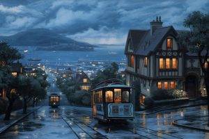 San Francisco, Cable Cars, Alcatraz, Painting