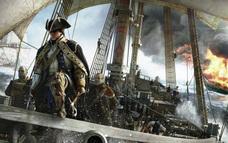 sailing Ship, Assassins Creed, Video Games, Assassins Creed 3 HD Wallpaper Desktop Background