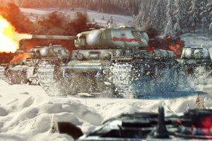 World Of Tanks, Wargaming, Video Games, KV 1, Winter, Forest