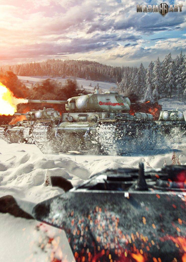 World Of Tanks, Wargaming, Video Games, KV 1, Winter, Forest HD Wallpaper Desktop Background
