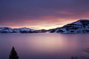 nature, Lake, Sunrise, Mountain