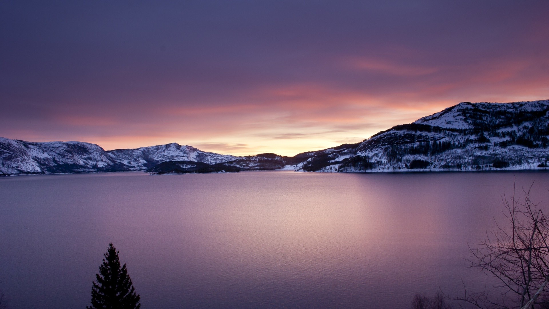 nature, Lake, Sunrise, Mountain Wallpaper