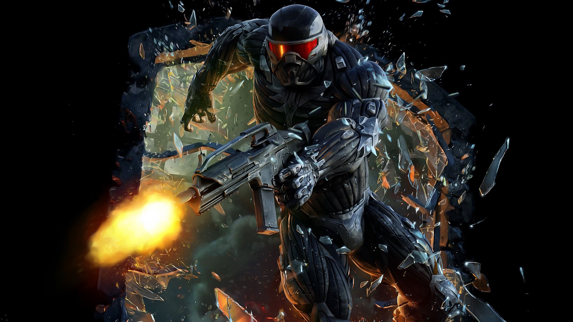 video Games, Crysis 3, Broken Glass, Gun Wallpaper