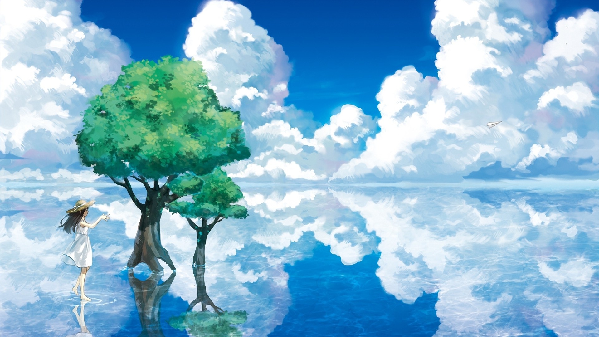 animation, Nature, Sky, Clouds, Water Wallpaper